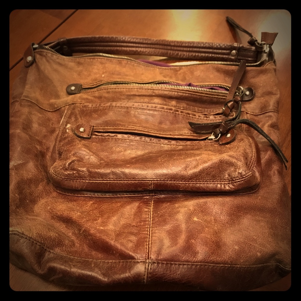 Brown leather bag